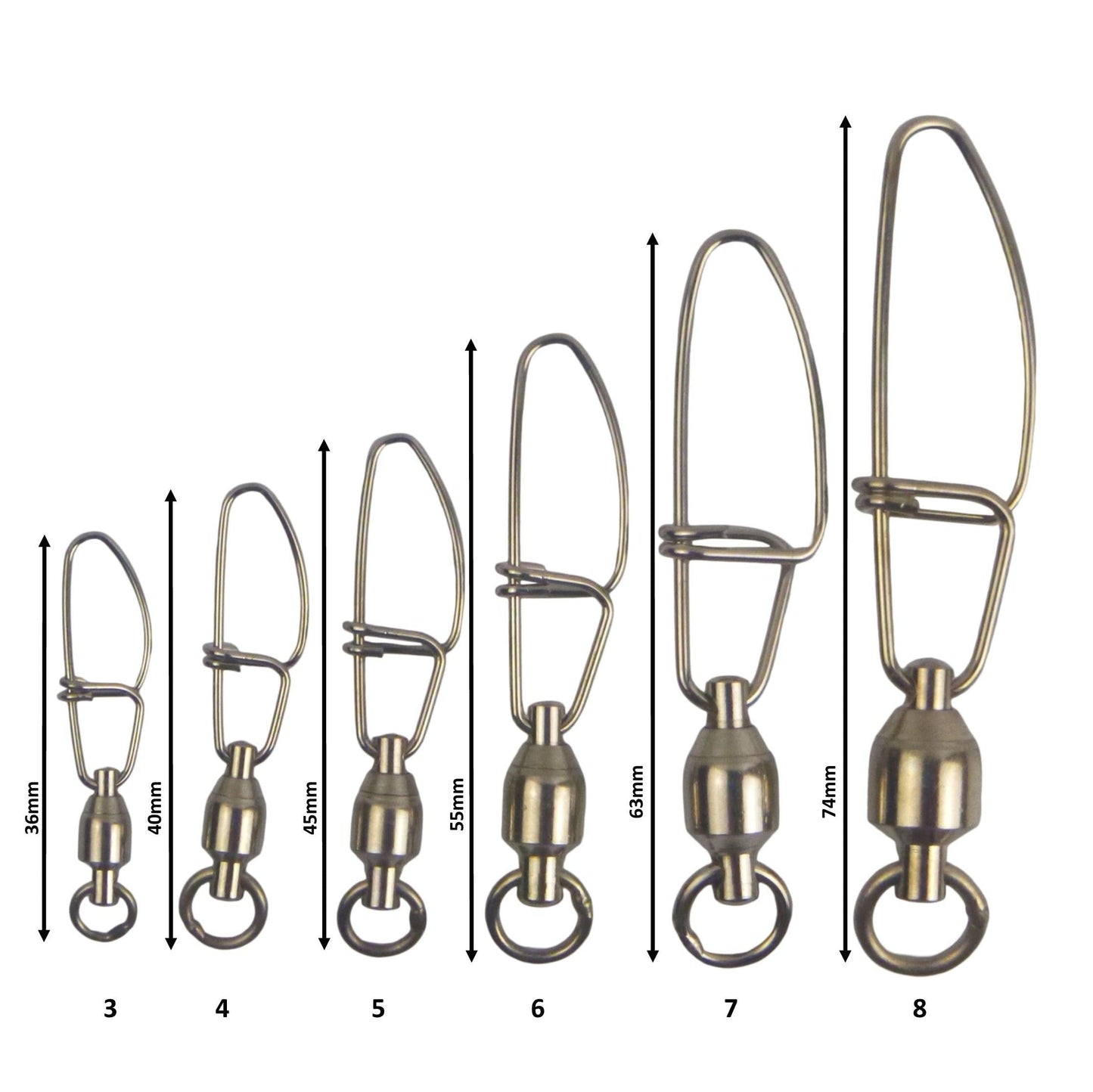 Swimerz HD Ball Bearing Swivels with Crosslock Snap, Size 4, 17 pack.