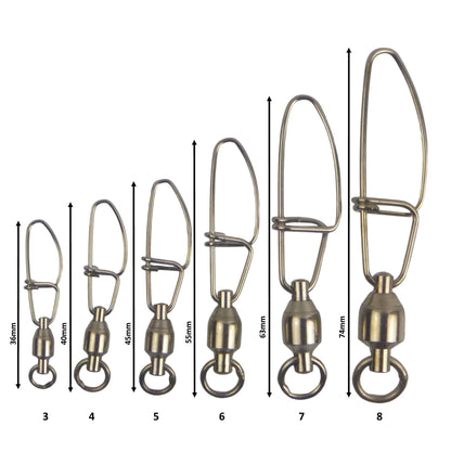 Swimerz HD Ball Bearing Swivels with Crosslock Snap, Size 4, 17 pack.