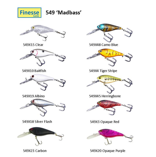Finesse 'Madbass' Herringbone, 85mm Deep Diving Crankbait.