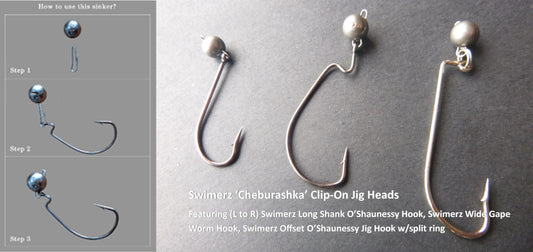 Swimerz 10 Gram Cheburashka Clip-On Jig Head 5 Pack.