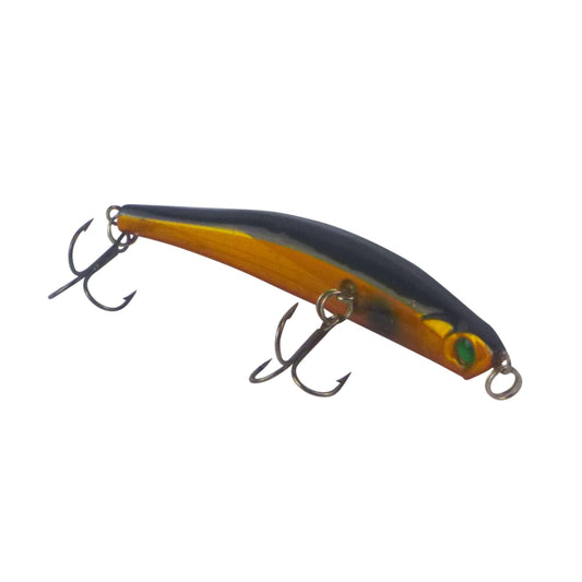Toppu Mizzu Sidewinder Bent Minnow, 95mm, Gold Flare.