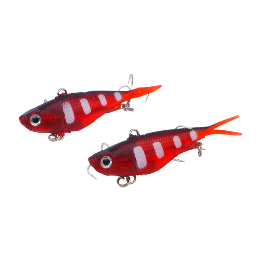 Swimerz 95mm Soft Vibe, Opaque Red, 2 pack.