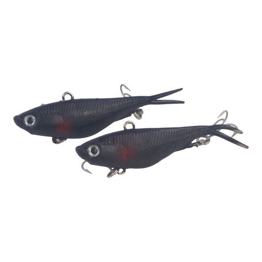 Swimerz 95mm Soft Vibe, Carbon, 2 pack.
