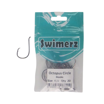 Swimerz 4/0 Octopus Circle Hooks, 20 pack.