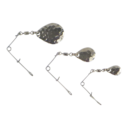 Swimerz Jig Spinner, Large, Hammered Nickel, 5 Pack.