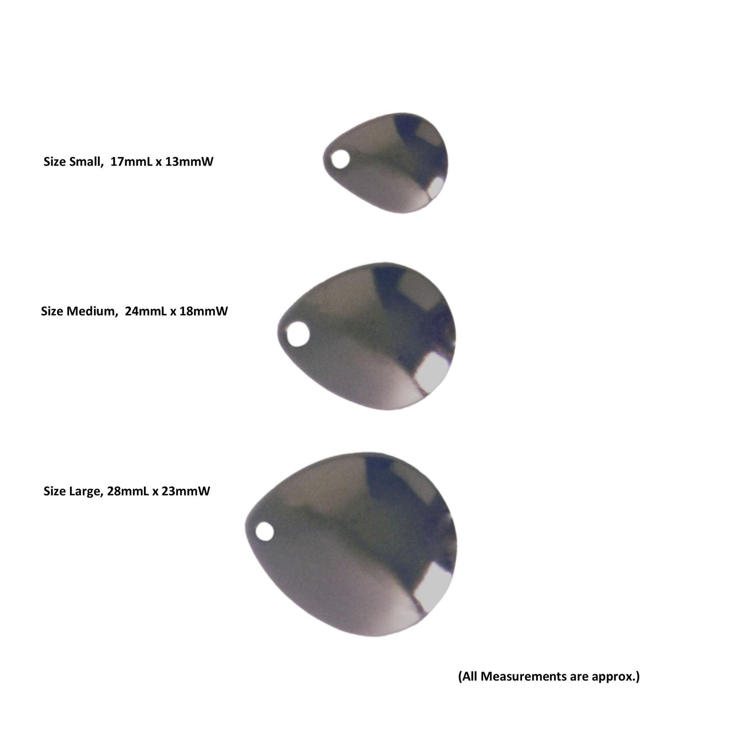 Artizan Smooth Colorado Blade, Nickel, 24mmL x 18mmW, Qty 5.