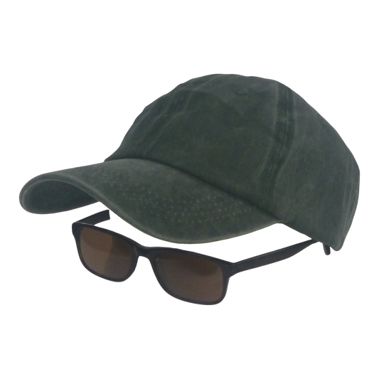 BSTC 6-Panel Baseball Cap, Distressed Cotton, Green.