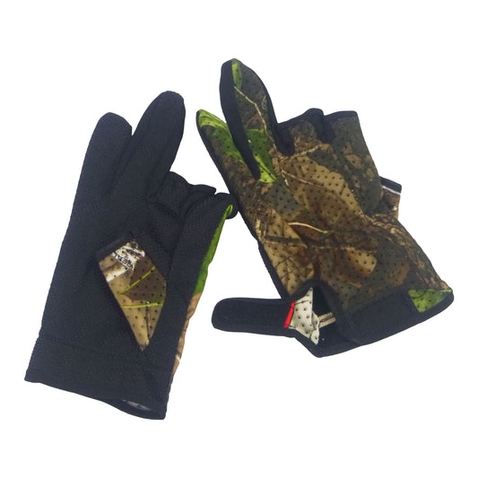 BSTC 3 Finger Gloves, Camo Green.