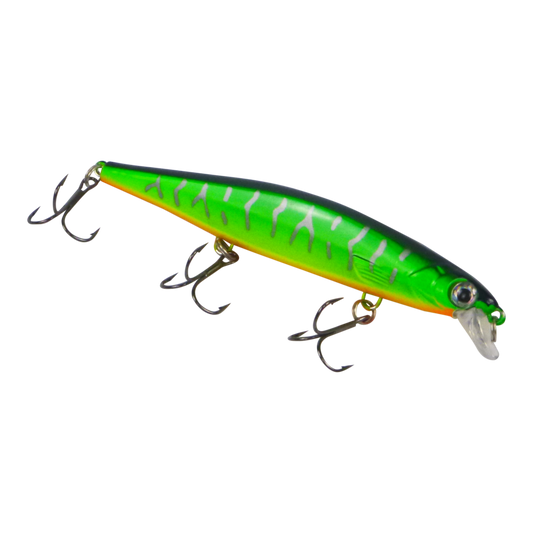 Finesse 'Chudan' 110mm Sinking/Diving Minnow, Lime Green.