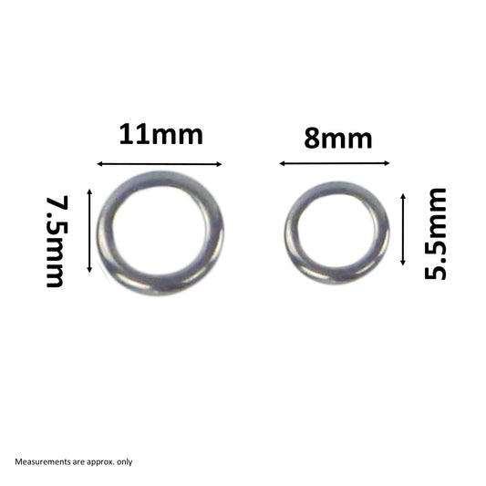 Swimerz Solid Jigging Rings, 11mm, 20 pack.