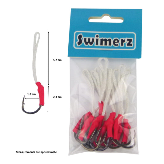 Swimerz 2/0 Single Assist Hooks, 10 pack.