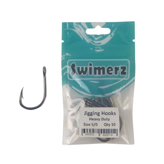 Swimerz 5/0 Heavy Duty Jigging Hooks 10 pack.