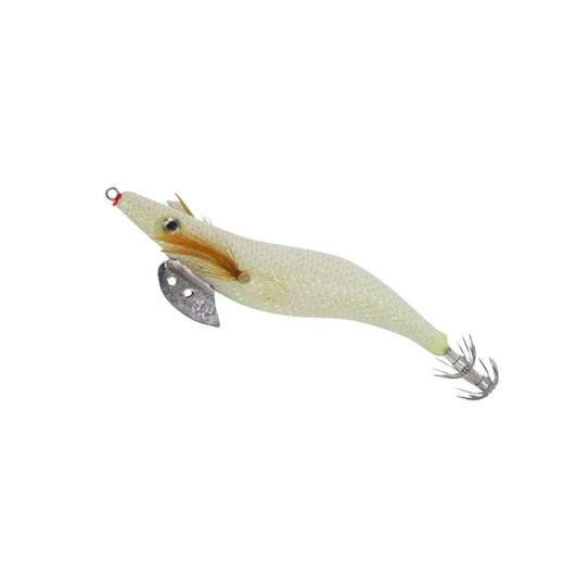 Finesse Rumoika Squid Jig, White Glow, size 2.5, 2 pack.