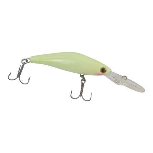 Finesse Longlip Minnow, Albino Blush, 90mm.