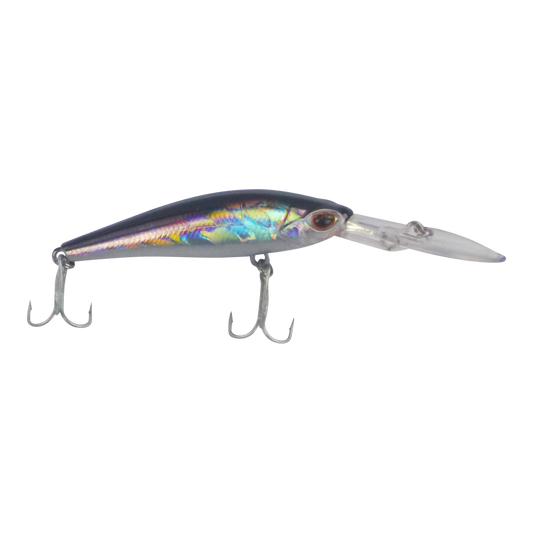 Finesse Wobbler Diving Lure, Silver Mullet. 90mm.