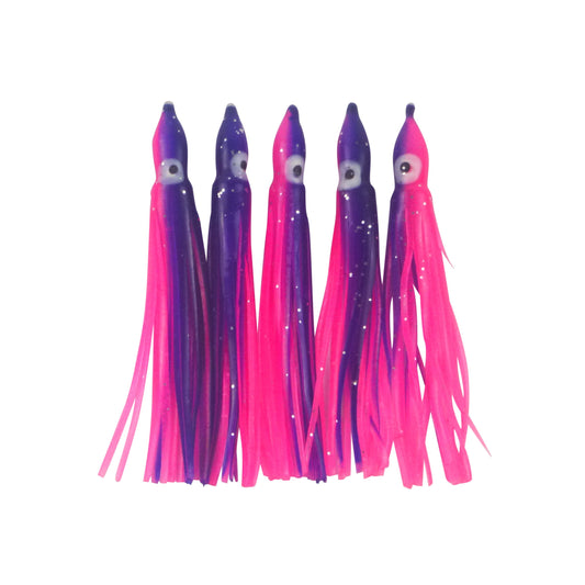 Swimerz Octopus Skirts 100mm Purple Pink, 5 pack.