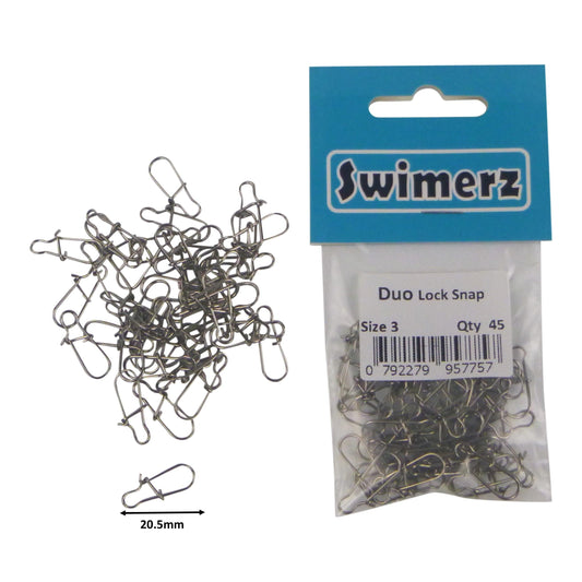 Swimerz Duo Lock Snaps Size 3. Pack 45 pack.