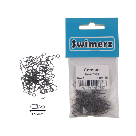Swimerz German Power Snap, Closed Eye, size 1, 45 pack.