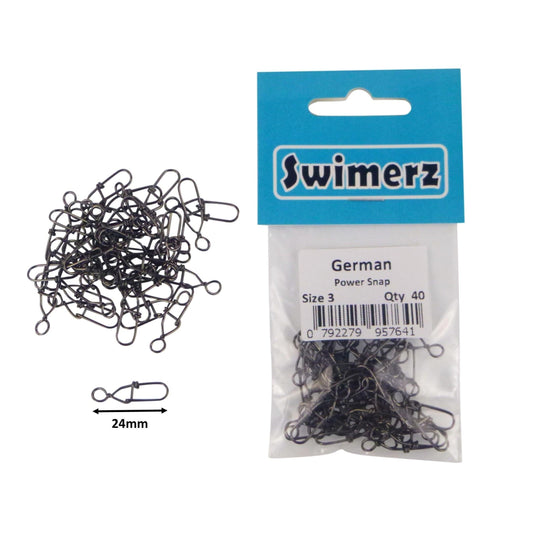 Swimerz German Power Snap, Closed Eye, size 3, 40 pack.