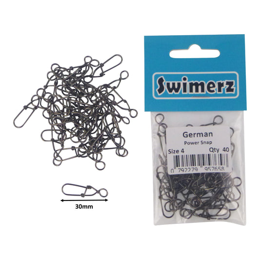 Swimerz German Power Snap, Closed Eye, size 4, 40 pack.