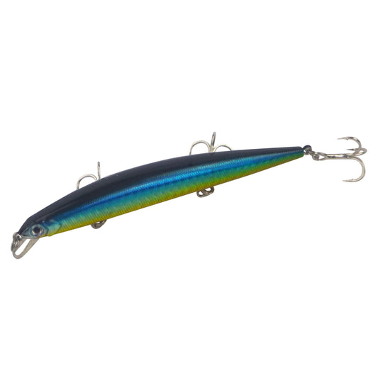 Finesse LW12 Shallow Diving Twitch Bait 120mm, Green N Gold.