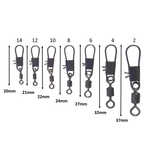Swimerz Rolling Swivel w Interlock Snap, Size 2, 35 pack.