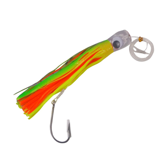 Swimerz Trolling Lure Rigs, 95gm, 23cmL, Size 8/0 Hook, Orange Flare, 2 pack.