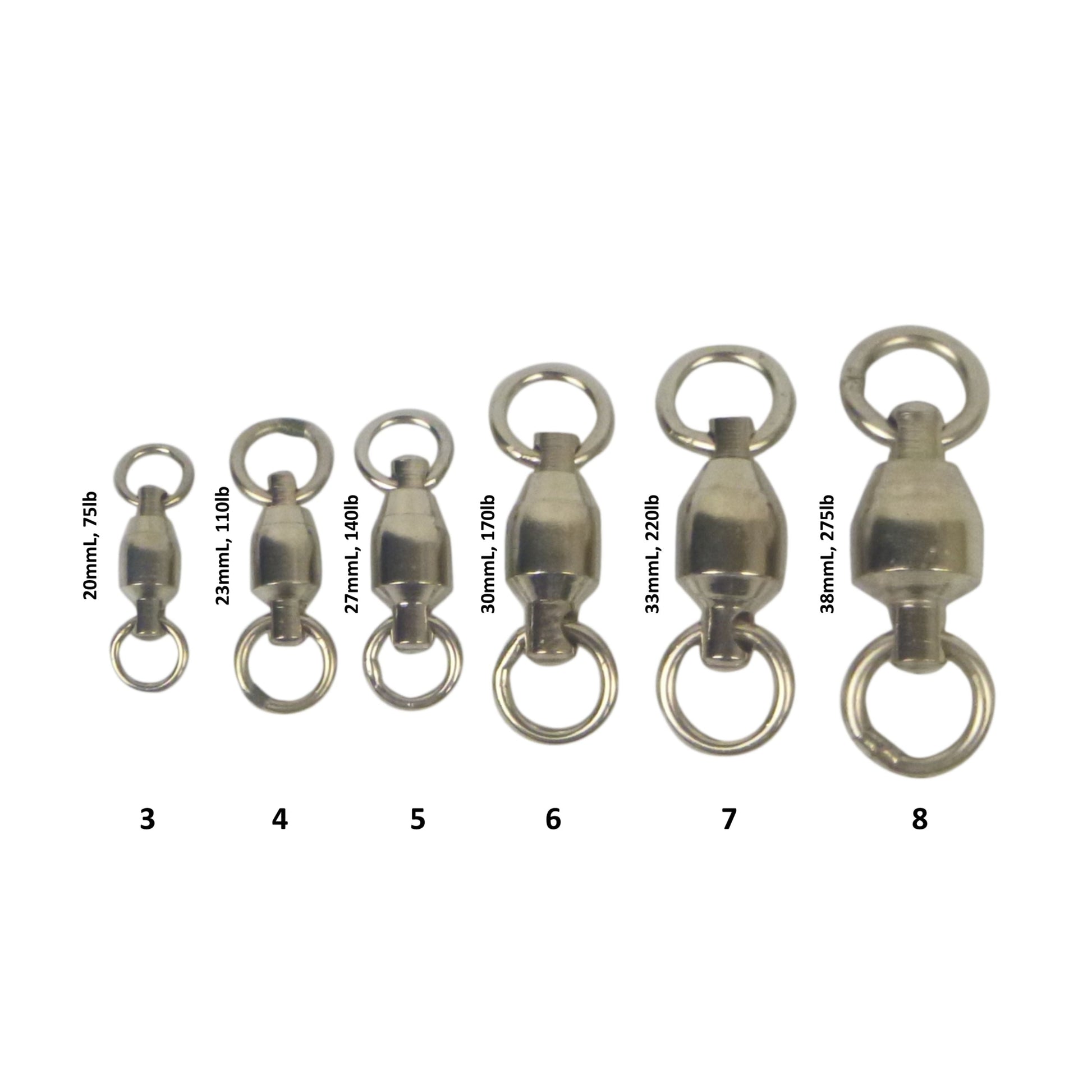 Swimerz Heavy Duty Ball Bearing Swivels, Size 7, 10 pack.