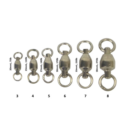 Swimerz Heavy Duty Ball Bearing Swivels, Size 7, 10 pack.