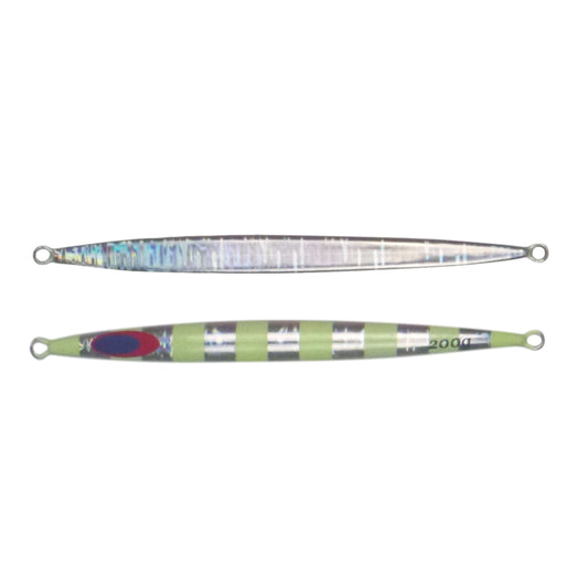 Finesse Lumo Fastdrop Jig, 200gm, Silver Stripe, Qty 2.