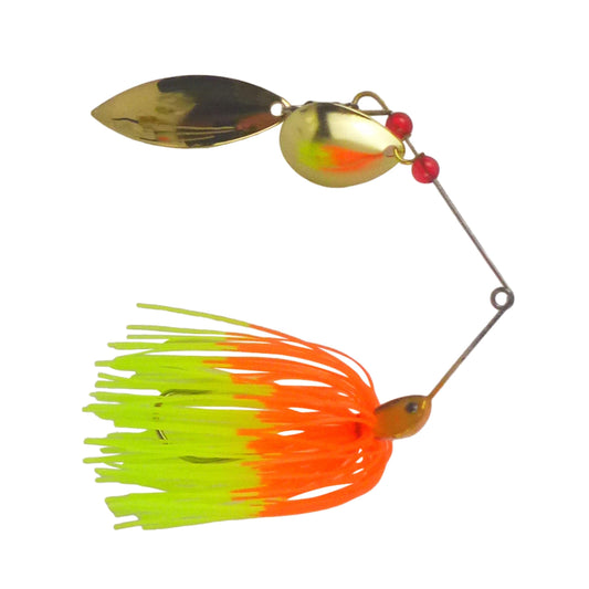 Dekoi 15gm LS17 Closed Eye Spinnerbait, Orange Lime, Qty 2.