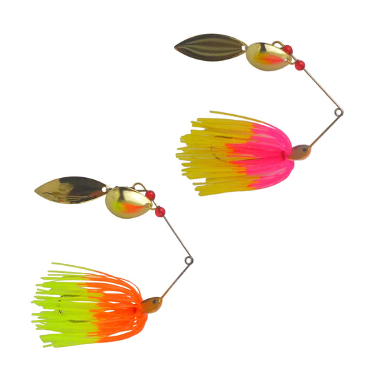 Dekoi 15gm LS17 Closed Eye Spinnerbait, Orange Lime, Qty 2.