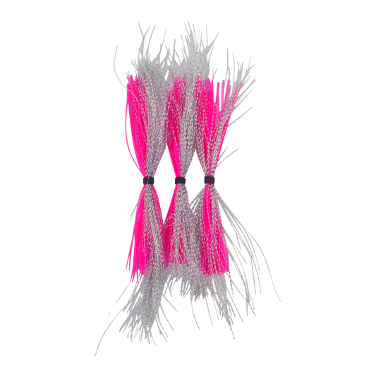 Dekoi Krystal Flash Lure Skirts, Silver Pink.