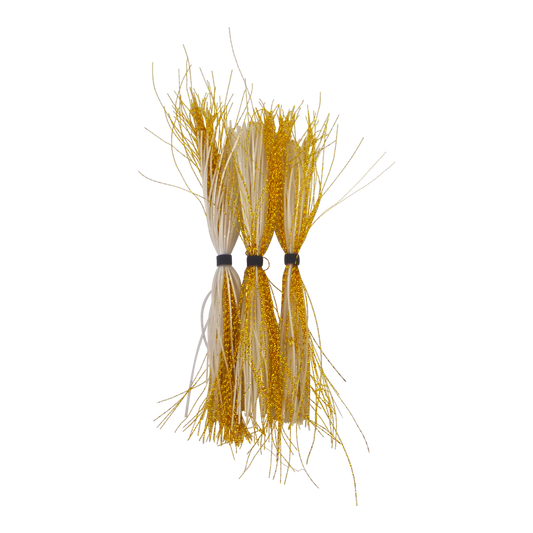 Dekoi Krystal Flash Lure Skirts, White Gold.
