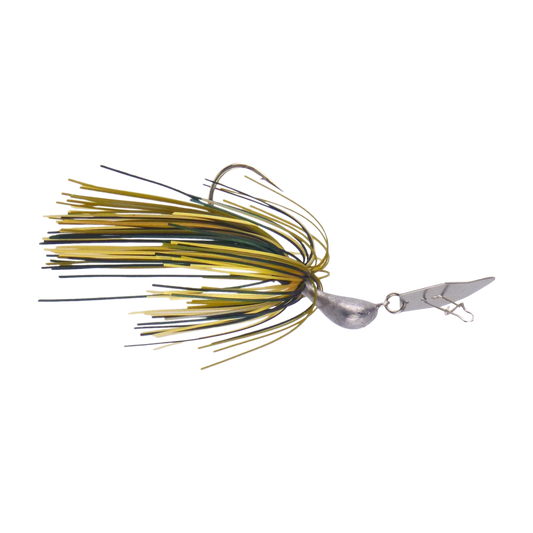 Dekoi 14gm Bladed Swim Jig, Chatterbait, Camo Green, 2 pack.