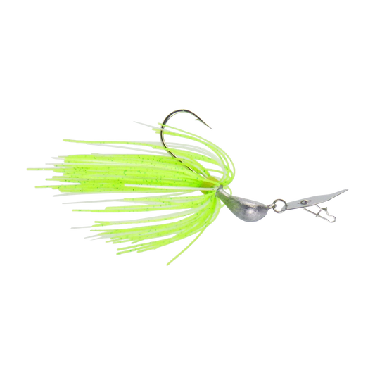 Dekoi 14gm Bladed Swim Jig, Chatterbait, Green Flash, 2 pack.