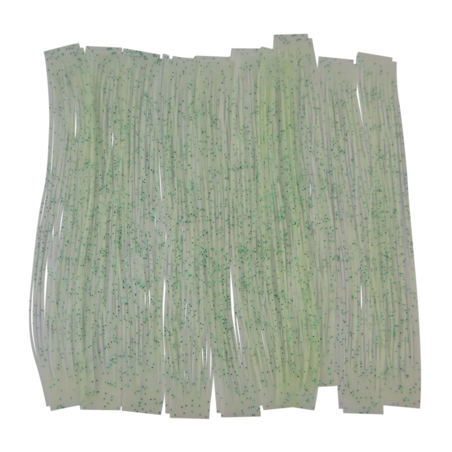 Artizan 22 strand silicon skirt, Lumo White with Green Flake, Pack of 20.