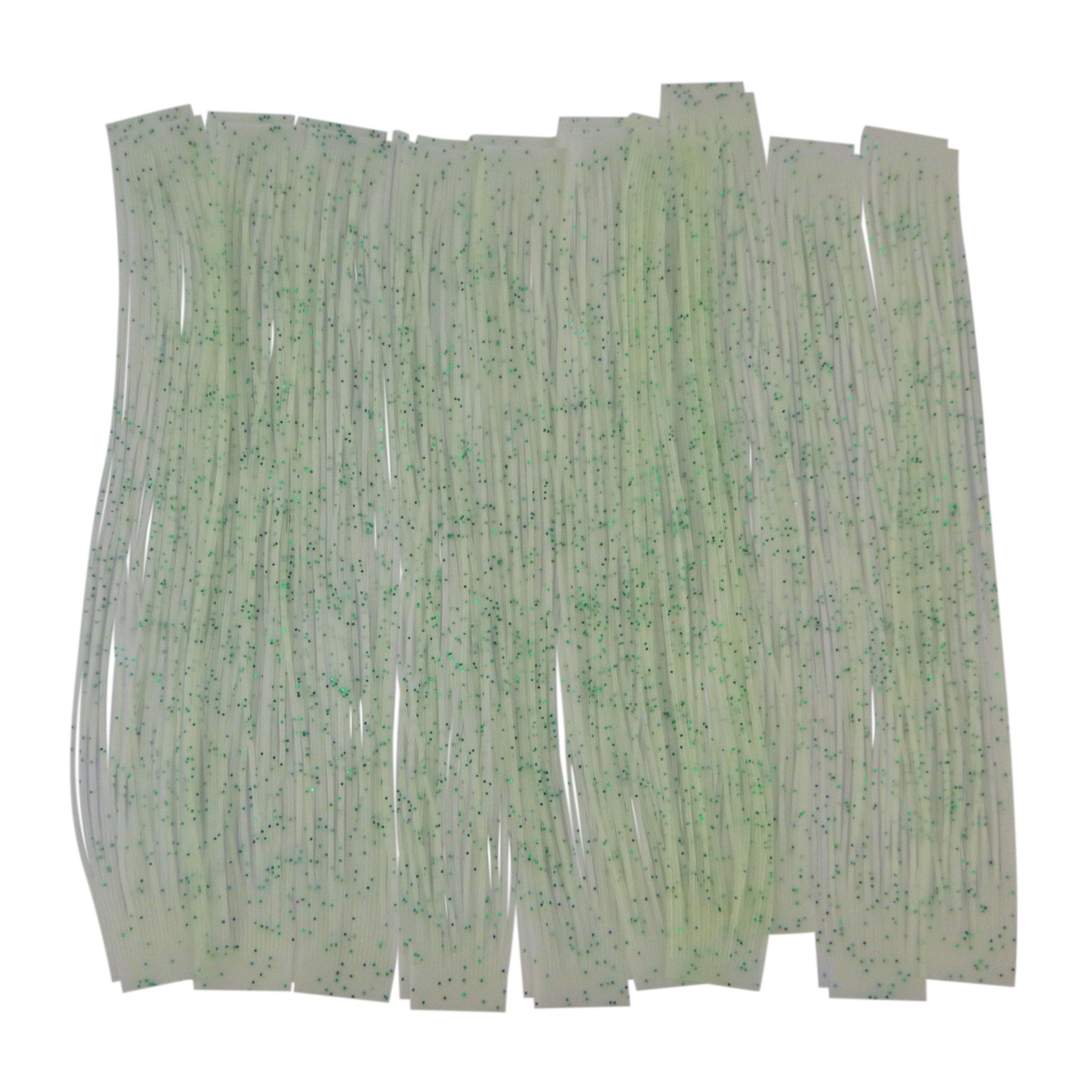 Artizan 22 strand silicon skirt, Lumo White with Green Flake, Pack of 20.