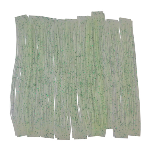 Artizan 22 strand silicon skirt, Lumo White with Green Flake, Pack of 20.