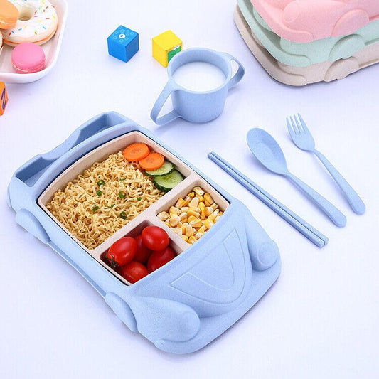 Baby Car Bowl - 5 PCs Set - Blue.