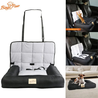 Waterproof Dog Car Seat Bed with Safety Belt