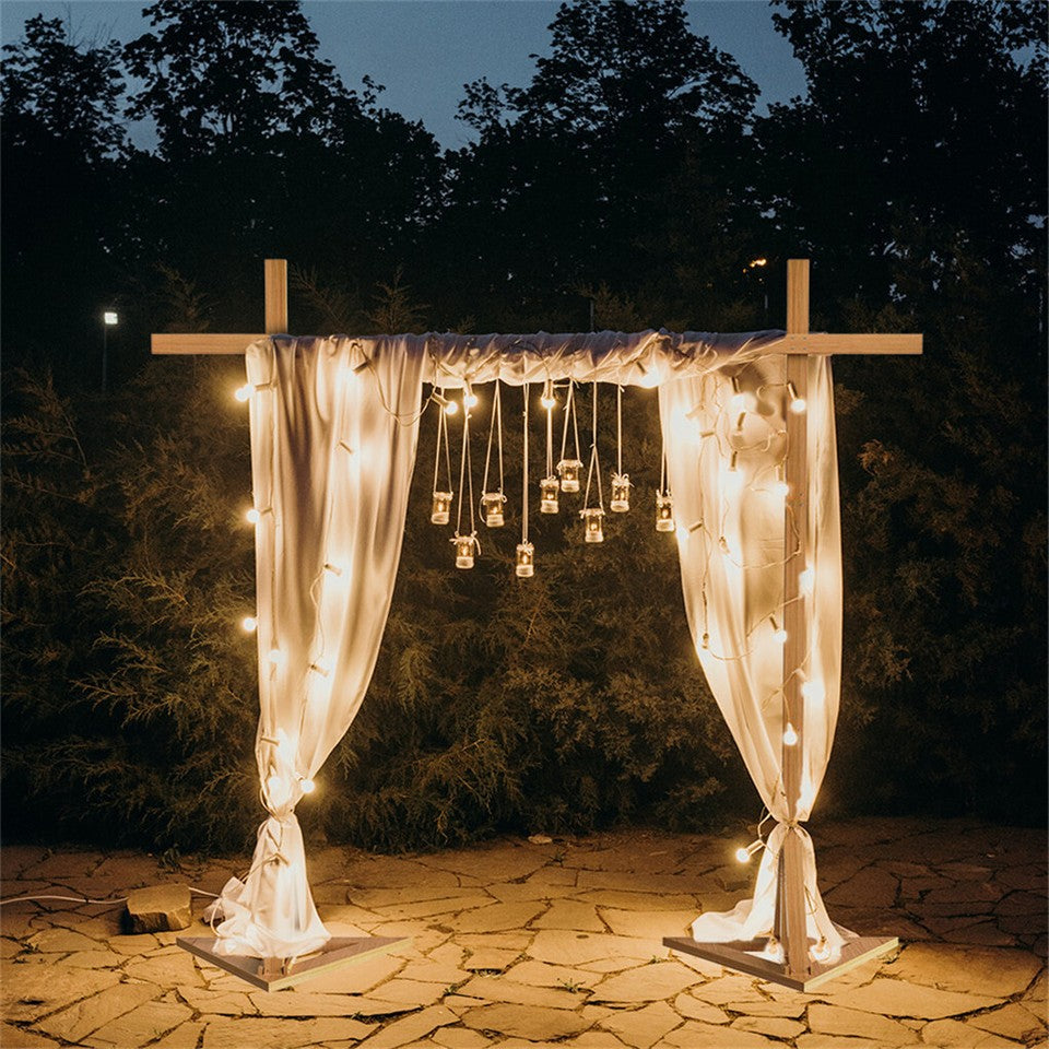 Heavy Duty Square Wedding Arch Wooden Backdrop Stand Balloon Floral Arch Frame