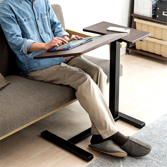 Premium height Adjustable Overbed Bedside Table With Wheels Solid Tilt Tray Table.