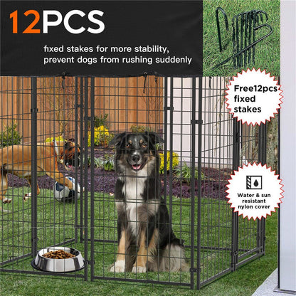 Large Jumbo Outdoor Dog Kennel Heavy Duty Pet Playpen Pre-galvanized Animal Cage Fence
