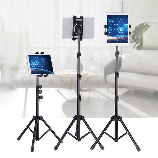Adjustable 4.7-12.9" Stable Tripod Floor Stand Lazy Tablet Mount Holder for iPad.