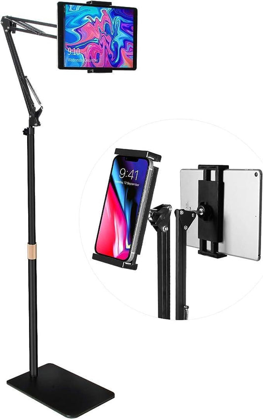 360 Tablet Floor Stand Adjustable 5-12.9 Inch Overhead Phone Desktop Holder.