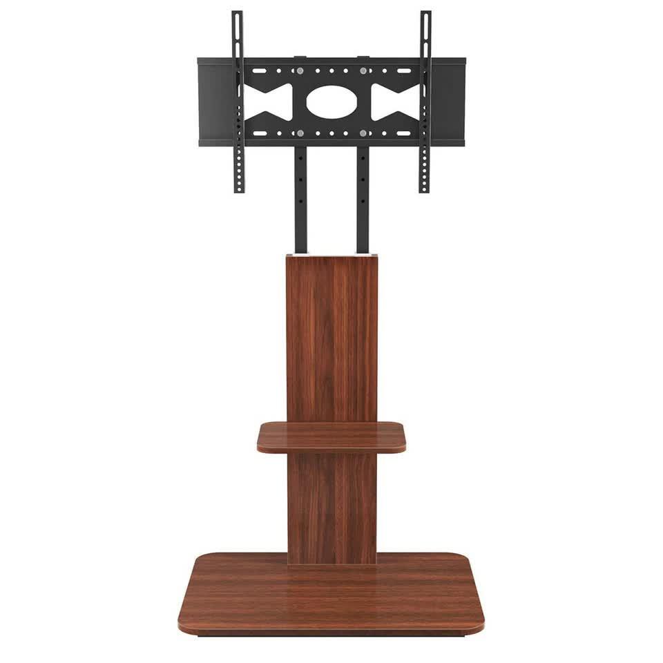 32"-65" Tv Floor Stand Adjustable Corner Tv Mount Bracket With Sturdy Wood Base.