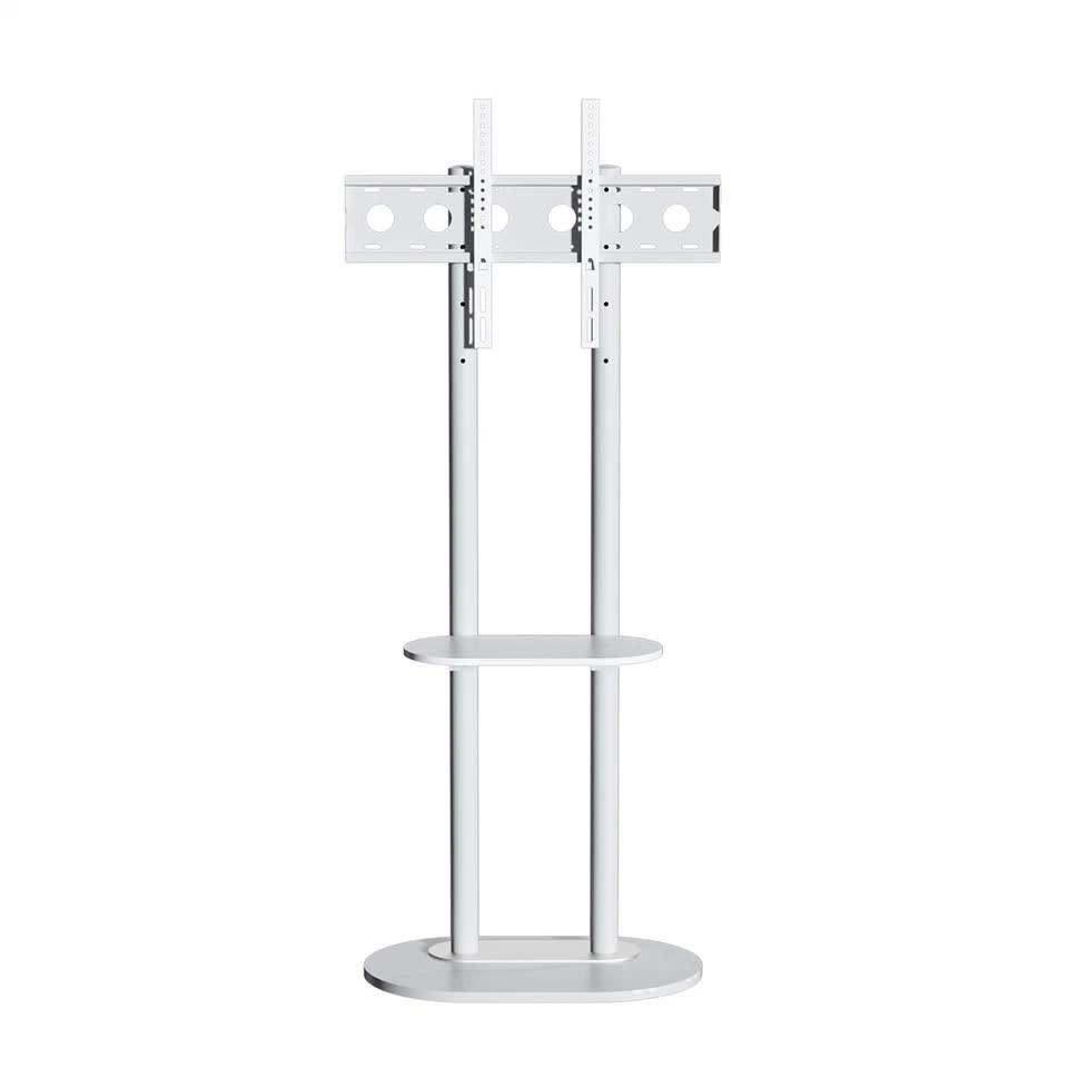 Minimalist Marble Textured Floor Tv Stand 32"-75" Strong Steel Tv Bracket Stable.