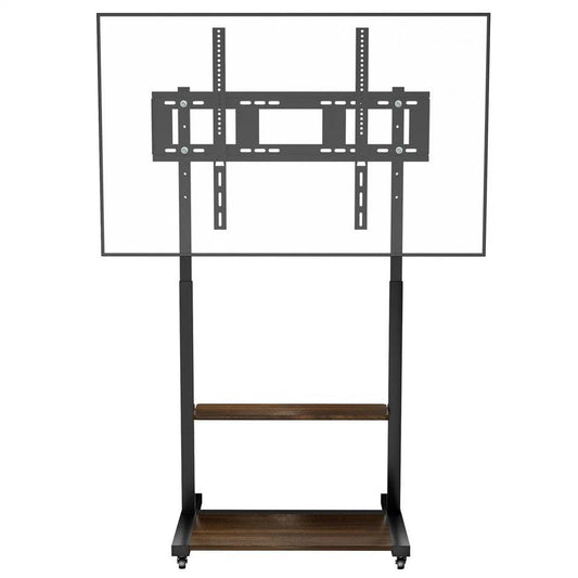 Adjustable Rolling TV Stand for 40 to 100 Inch Screens with Shelves.