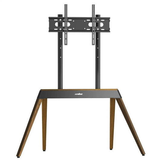 40-86 Inch Large Modern TV Floor Stand Mount - Height Adjustable LED LCD OLED Display Bracket with Trapezoidal Frame.